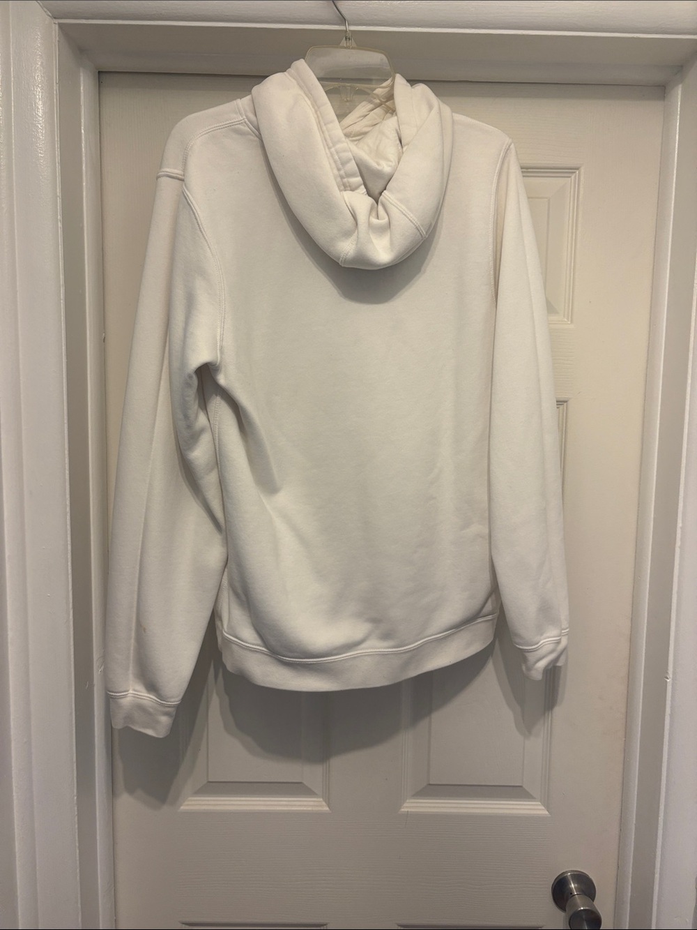 Nike White Hooded Pullover with Black Swoosh & Football Logo - Picture 2 of 3